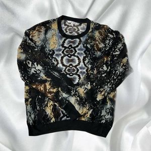 CAbi sheer snakeskin print top